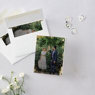 Metallic Edge Thank You Cards Gold Pure White