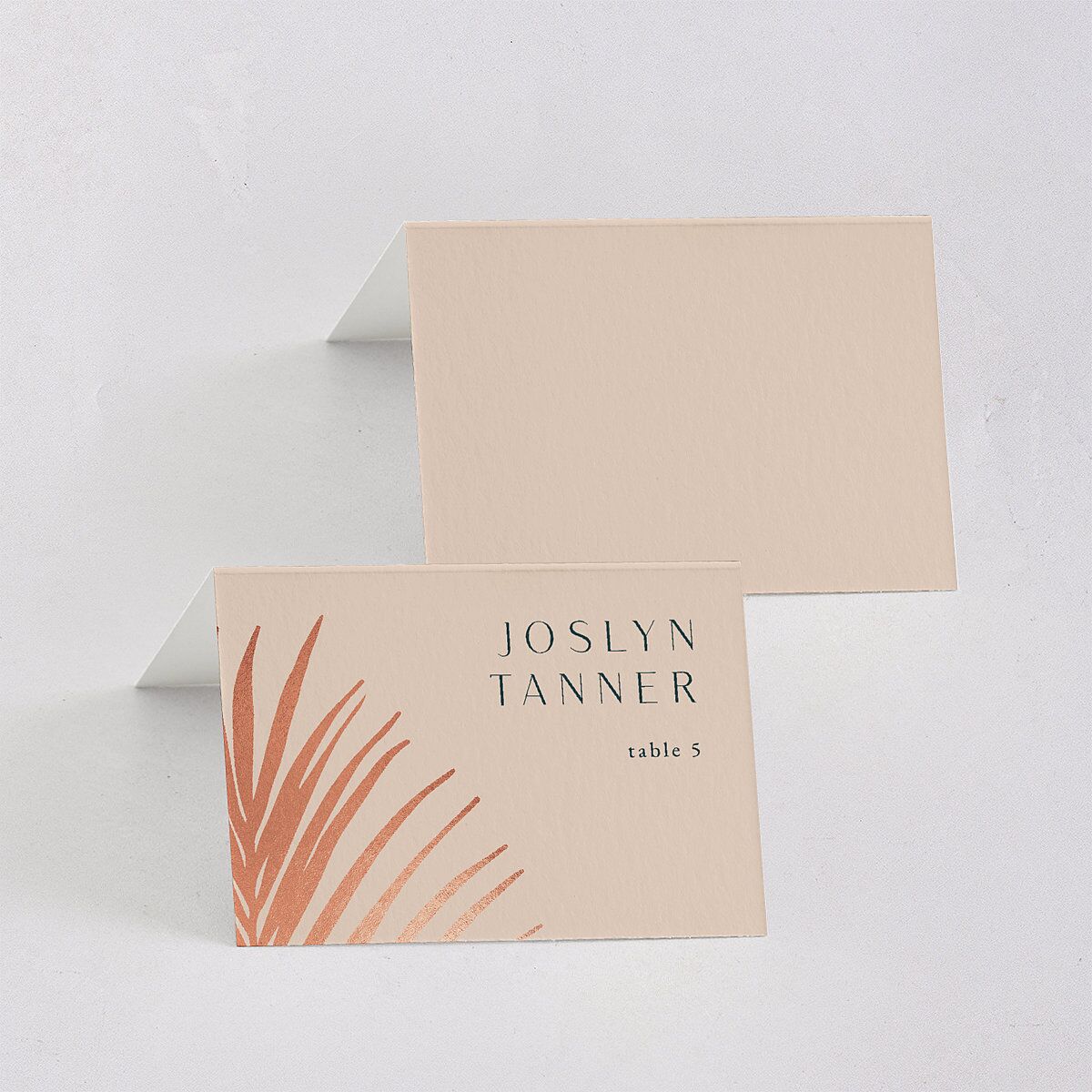 Lavish Palm Place Cards Rose Gold Deep Lake Signature