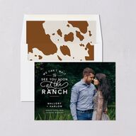 Western Denim Save The Date Cards Champagne Signature smooth Blank No Standard