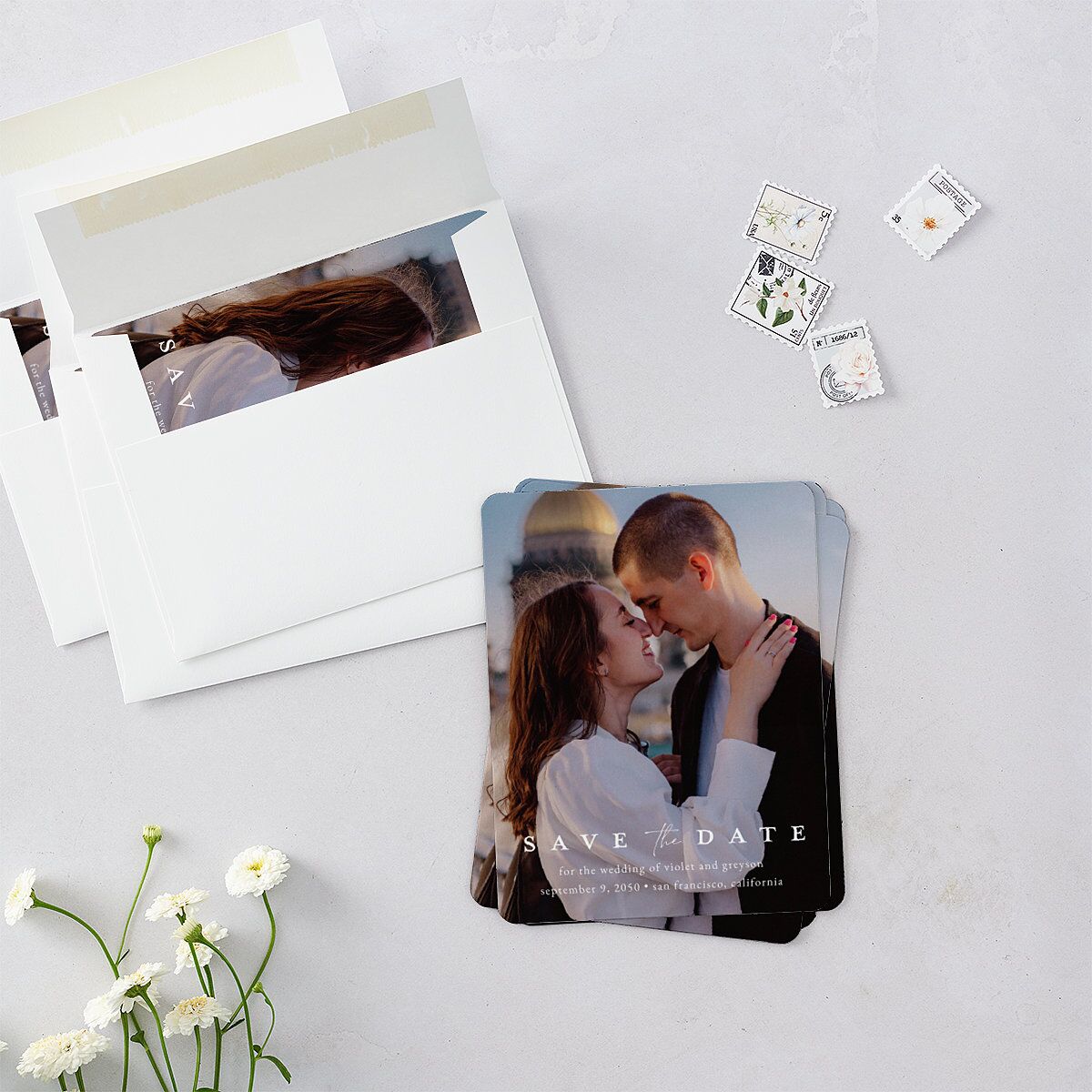 Ethereal Floral Save The Date Magnets — view 3