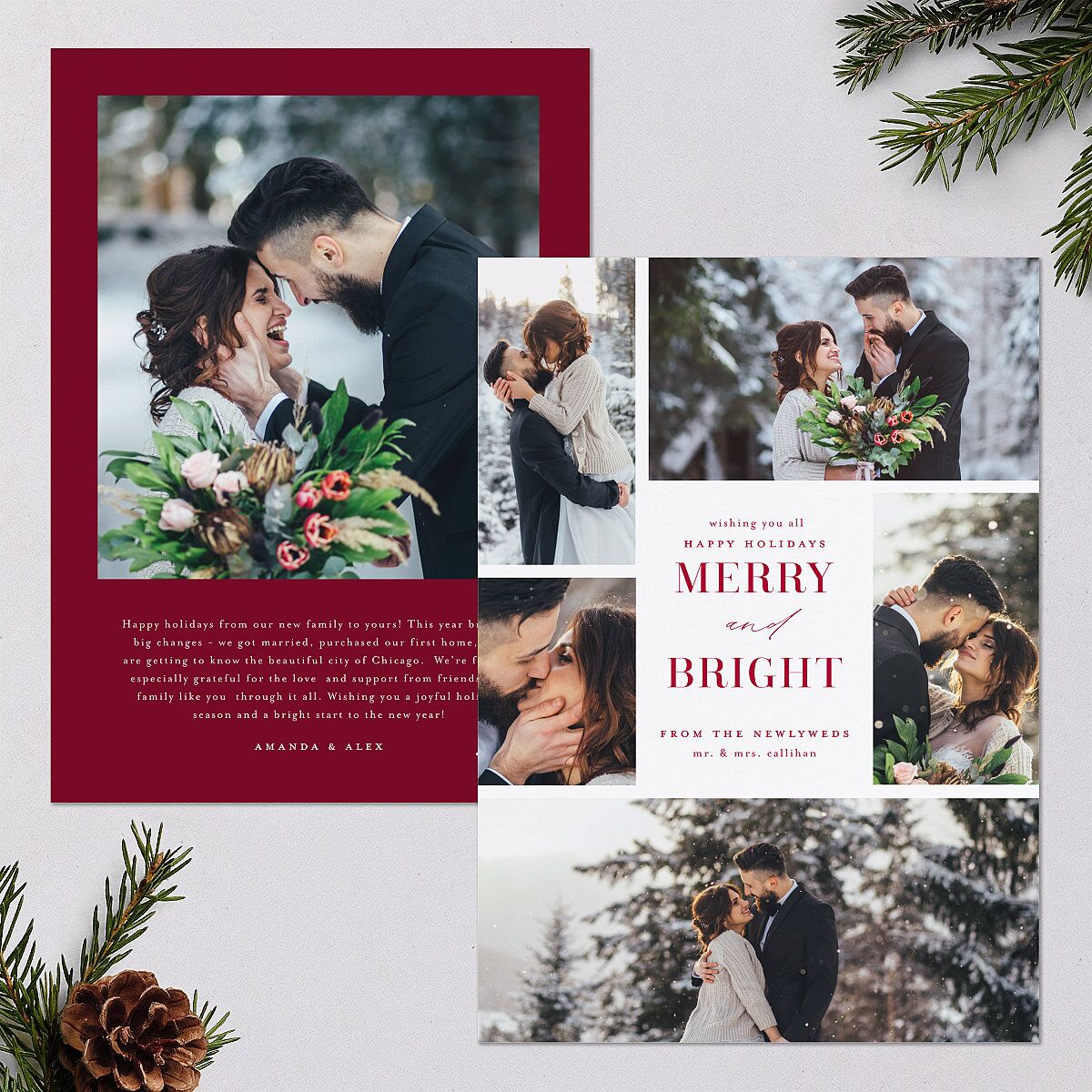 Portrait Gallery Holiday Holiday Cards Burgundy Signature Blank Standard Portrait