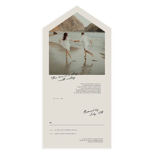 Vintage Film Photo All-in-One Wedding Invitations Fog Signature Light Both Recipient and Return Addresses No