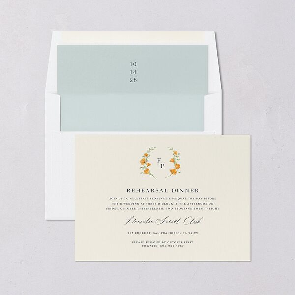 Scenic San Francisco Rehearsal Dinner Invitations Pale Blue Signature Blank Standard