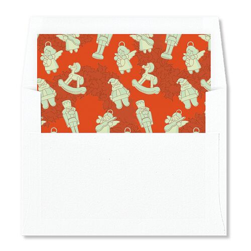 Vintage Holiday Wreath Envelope Liners Hunter Green Standard