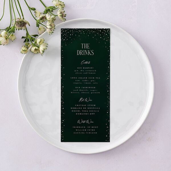 Sparkling Night Menus Dark Green Signature