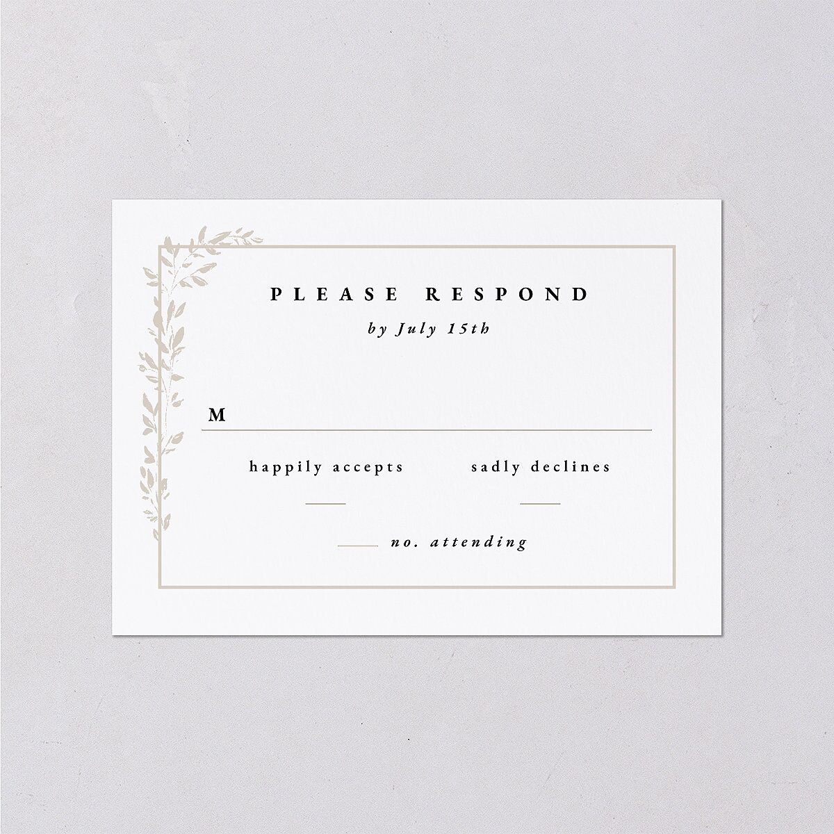 Dainty Frame Wedding Response Cards Pure White Signature