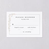 Dainty Frame Wedding Response Cards Pure White Signature