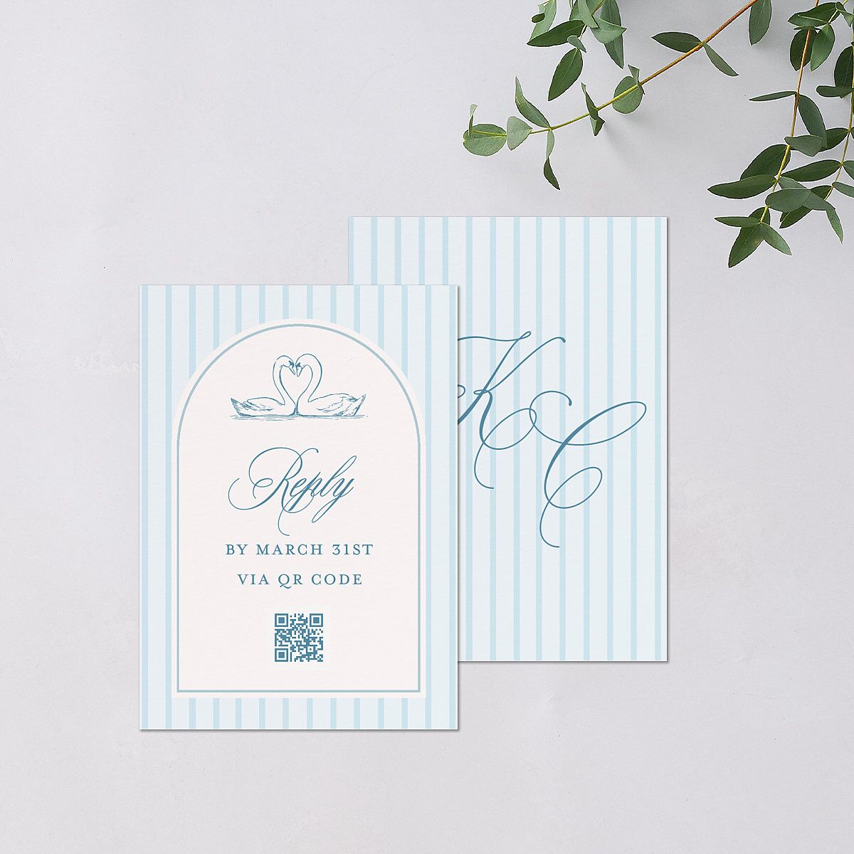 Eclectic Garden Reverie QR Code RSVP Cards Lavender Signature Standard