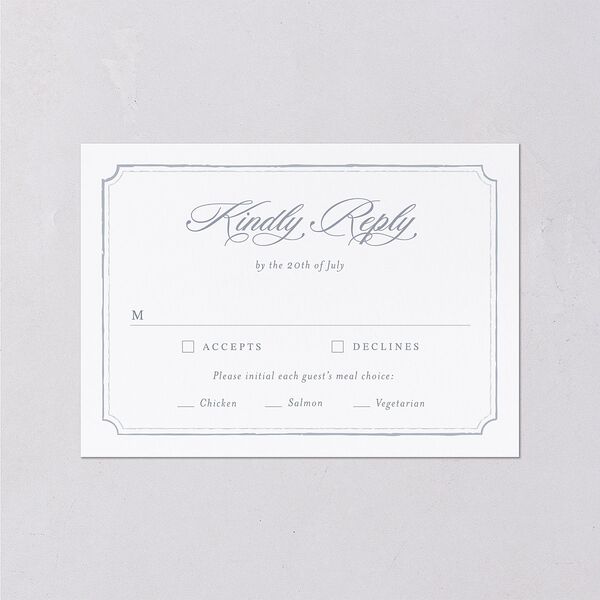 Vintage Hydrangea Garden Crest Wedding Response Cards Slate Signature Standard