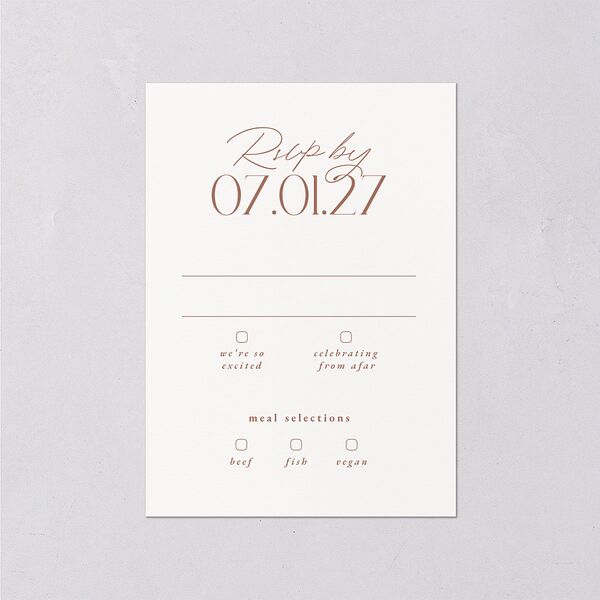 Striking Scene Wedding Response Cards Dusty Rose Signature Standard