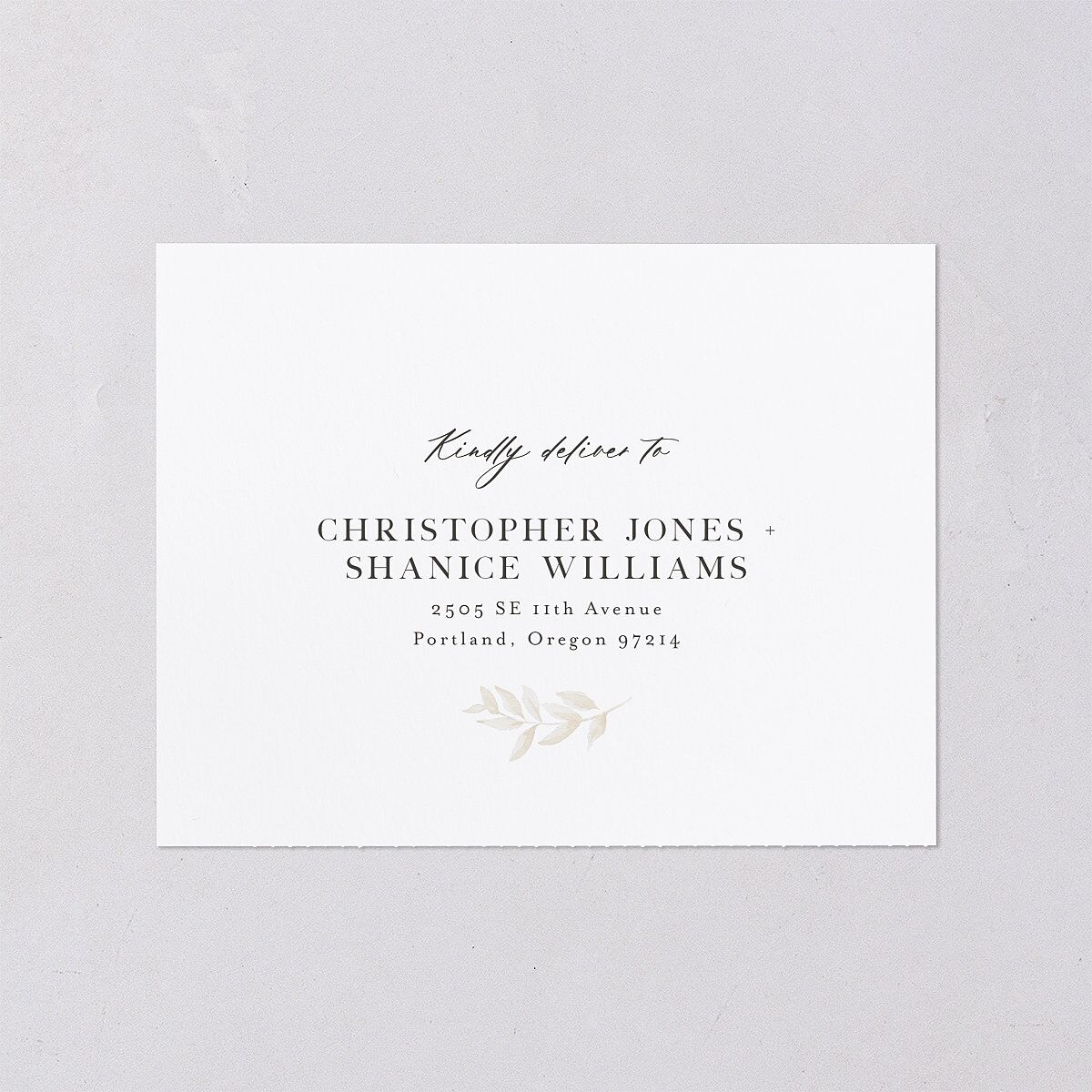 Shining Wreath All-in-One Wedding Invitations Pure White Signature Light Both Recipient and Return Addresses No