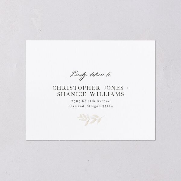 Shining Wreath All-in-One Wedding Invitations Pure White Signature Light Both Recipient and Return Addresses No