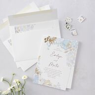 Hydrangea Garden Wedding Invitations Gold Slate Signature Blank No Standard