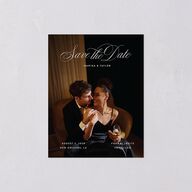 Vintage Classic Photo Save the Date Petite Cards Midnight Signature smooth Blank No Standard