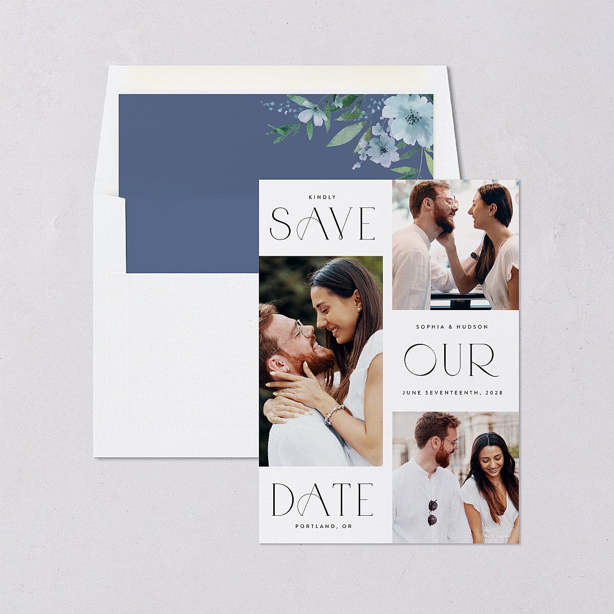 Beloved Union Save The Date Cards Ocean Signature smooth Blank No Standard
