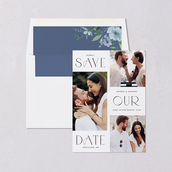 Beloved Union Save The Date Cards Ocean Signature smooth Blank No Standard