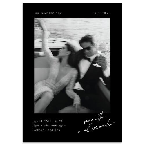 Elegant Sign Off Wedding Invitations Midnight Signature Blank No Standard