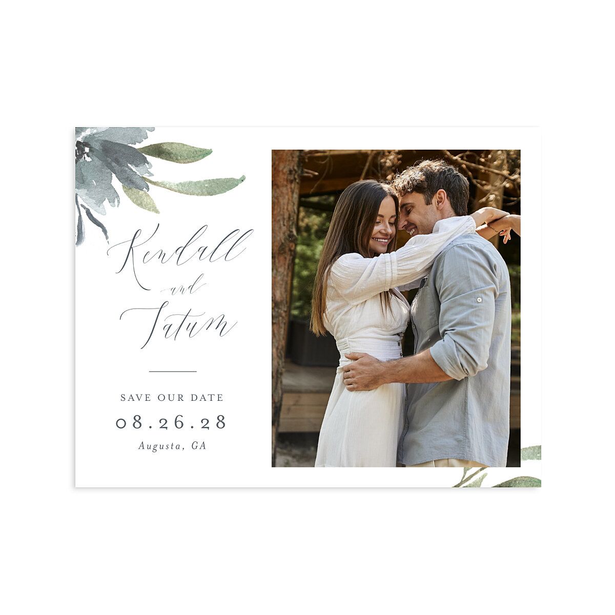 Muted Floral Save the Date Petite Cards