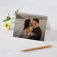 Meet the Newlyweds Thank You Cards Burgundy