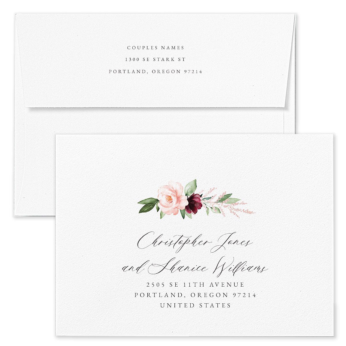 Beloved Floral Wedding Invitation Envelopes