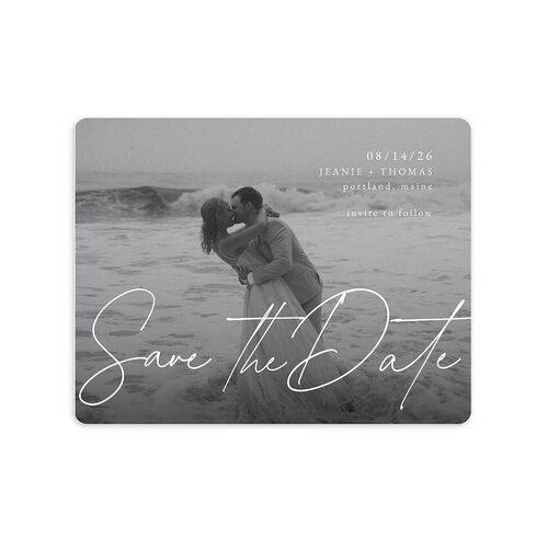 Gilded Corner Save The Date Magnets Pure White Magnet Paper