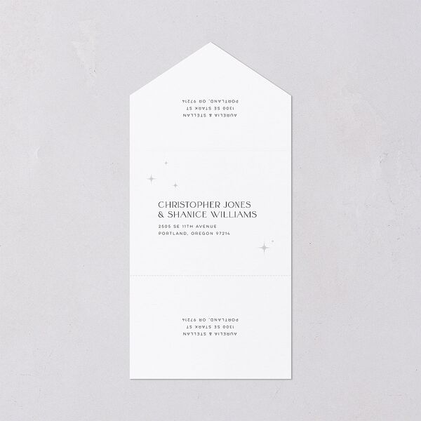 Starry Photo All-in-One Wedding Invitations Midnight Signature Light Both Recipient and Return Addresses No