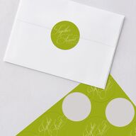 Modern Wedding Of Calligraphy Wedding Stickers Chartreuse Circle