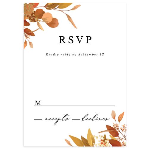 Eucalyptus Frame Foil Wedding Response Cards Gold Walnut Signature Standard