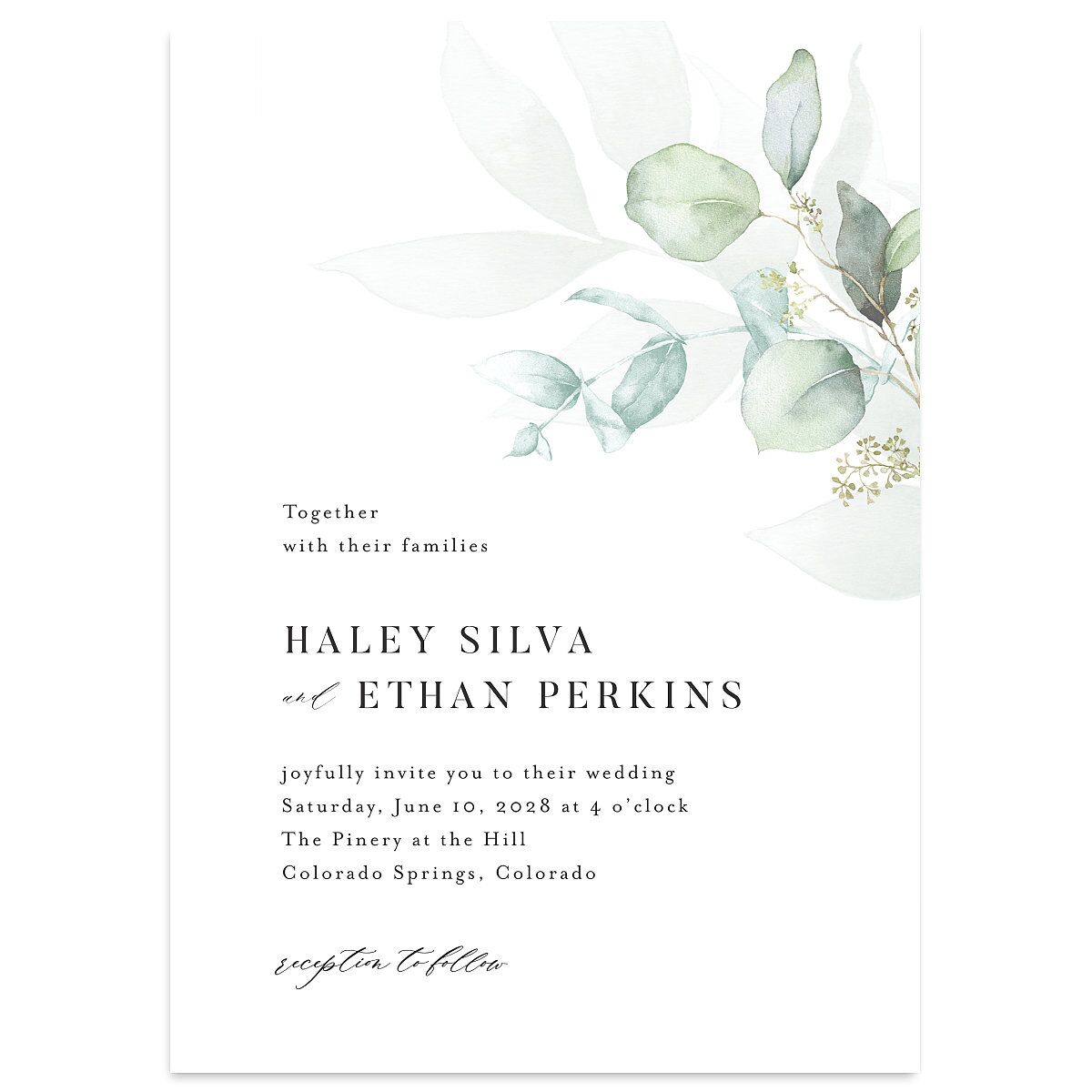 Romantic Greenery Wedding Invitations