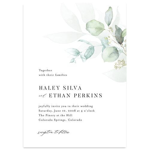 Romantic Greenery Wedding Invitations Tide Pool Signature Blank No Standard