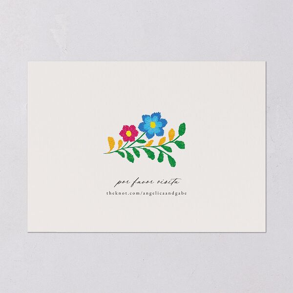 Bordados Florales Save The Date Cards Off-White Signature smooth Blank No