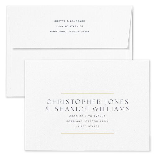 Surround Rehearsal Dinner Invitation Envelopes White Moody Blue Both Recipient and Return Addresses Signature Standard