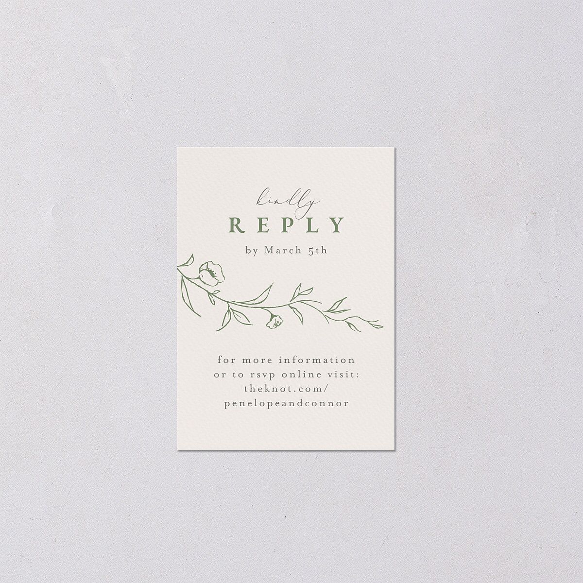 Graceful Botanical Foil QR Code RSVP Cards Greenery Signature Standard