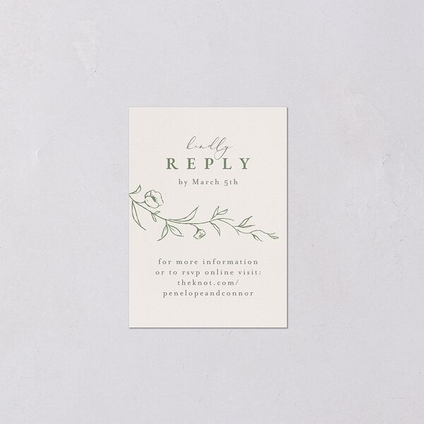 Graceful Botanical Foil QR Code RSVP Cards Greenery Signature Standard