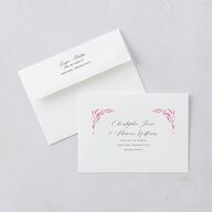 Chinese Phoenix Fenghuang Wedding Invitation Envelopes White Rose Pink Both Recipient and Return Addresses Standard Signature
