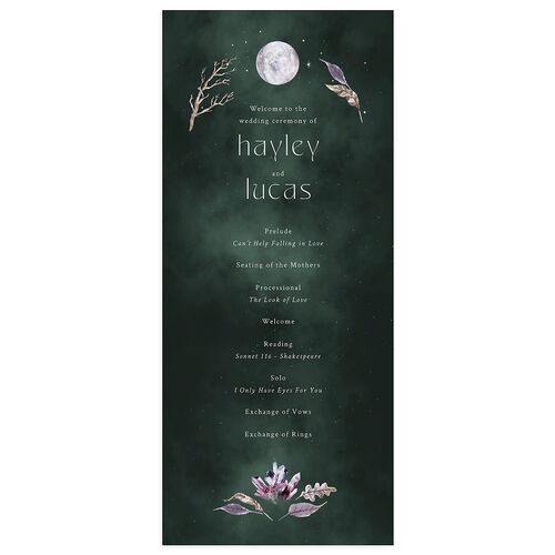 Crystal Forest Wedding Programs Hunter Green Signature