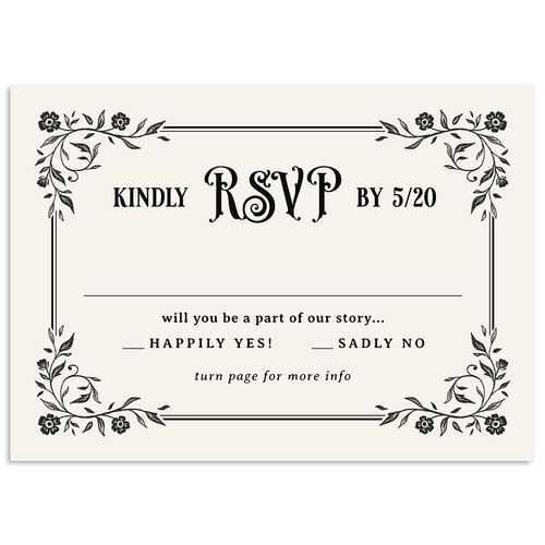 Vintage Storybook Wedding Response Cards Charcoal Signature Standard