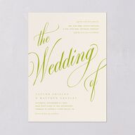 Modern Wedding Of Calligraphy Wedding Invitations Chartreuse Signature Blank No Standard