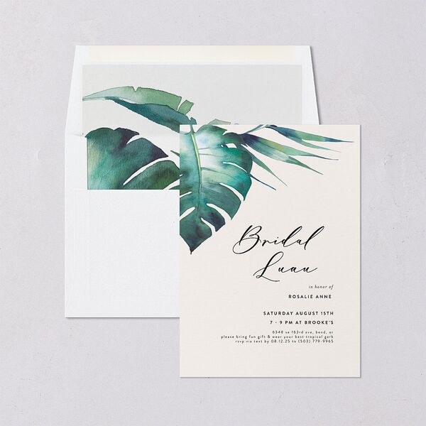 Palm and Protea Bridal Shower Invitations Sky Signature Blank