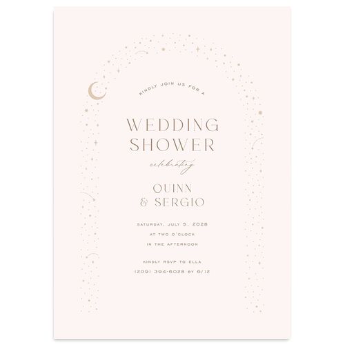 Celestial Arch Bridal Shower Invitations Fawn Signature Blank Standard