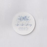 Vintage Florals Bridal Shower Wedding Day Coasters Regency Blue Cardboard Circle