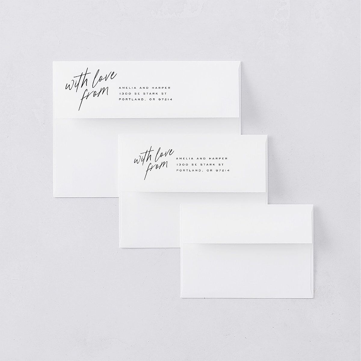 You Are Mine Wedding Invitation Envelopes White Pure White Both Recipient and Return Addresses Standard Signature