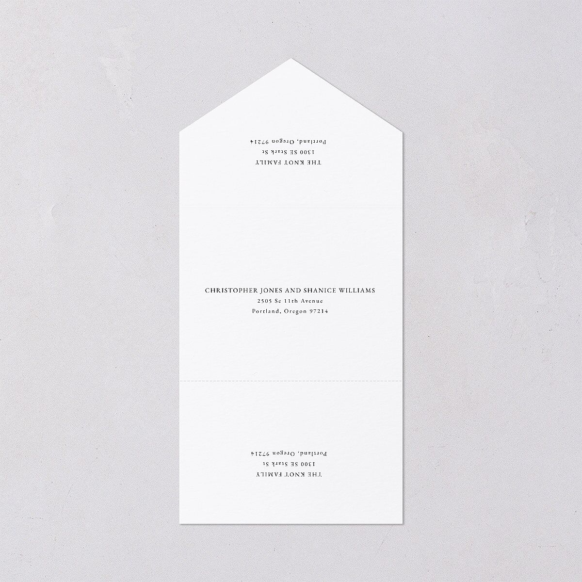 Upload Your Own Design Portrait Photo All-in-One Wedding Invitations Pure White Signature Light Both Recipient and Return Addresses No