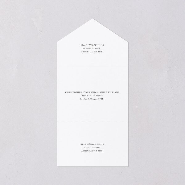 Upload Your Own Design Portrait Photo All-in-One Wedding Invitations Pure White Signature Light Both Recipient and Return Addresses No