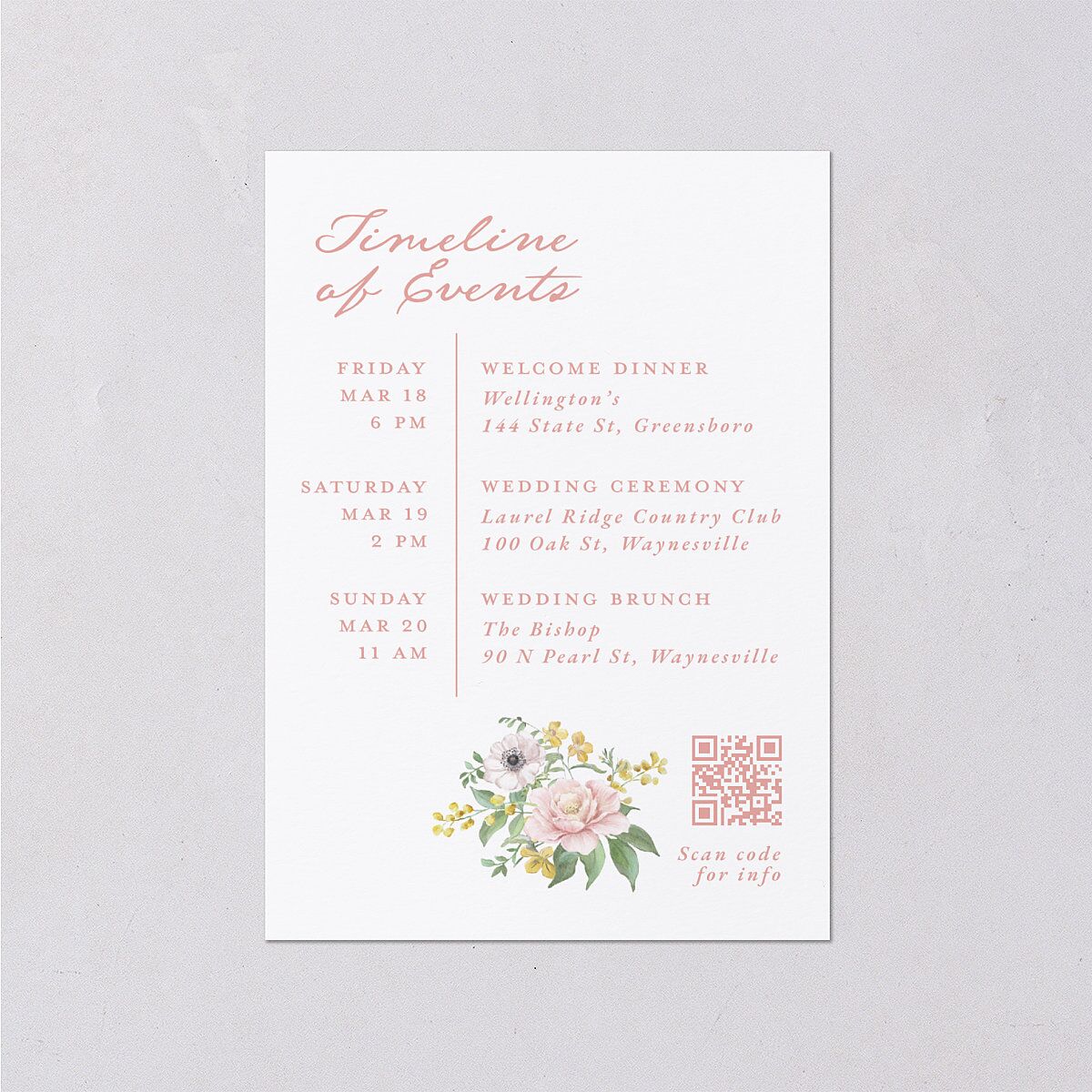 Maximalist Floral Crest Wedding Enclosure Cards Pink Cotton Signature Standard