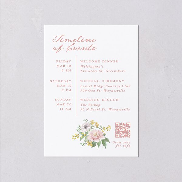Maximalist Floral Crest Wedding Enclosure Cards Pink Cotton Signature Standard