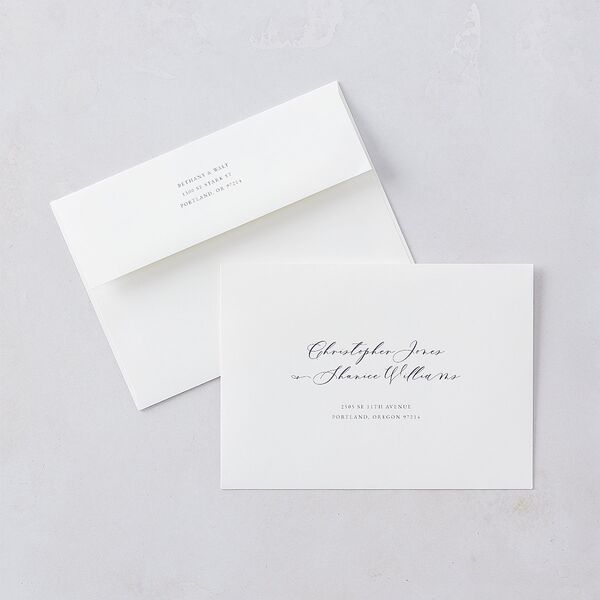 Vintage Lavender Rehearsal Dinner Invitation Envelopes White Standard Plum Both Recipient and Return Addresses Signature