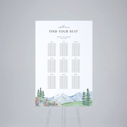 Mountain Wildflowers Standard Seating Chart Large Dusty Blue Standard Outdoor Corrugated L Seating