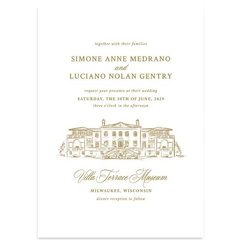 Your Own Classic Italian Venue Wedding Invitations Umber Signature Blank No Standard