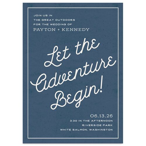 Happy Campers Wedding Invitations Midnight Navy Signature Blank No Standard